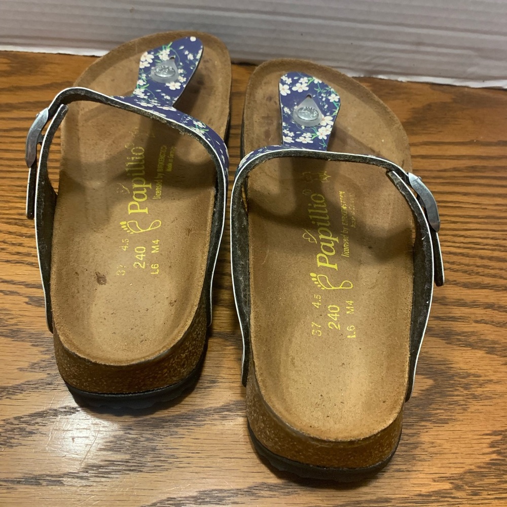 Papillio by Birkenstock Navy Floral Sandals Size 6L 4M Great comfort shoes - Picture 5 of 10